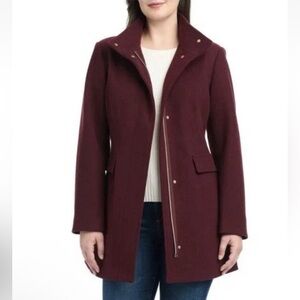 Women's Full Zip Jacket Dark Red Wine Large Vince Camuto